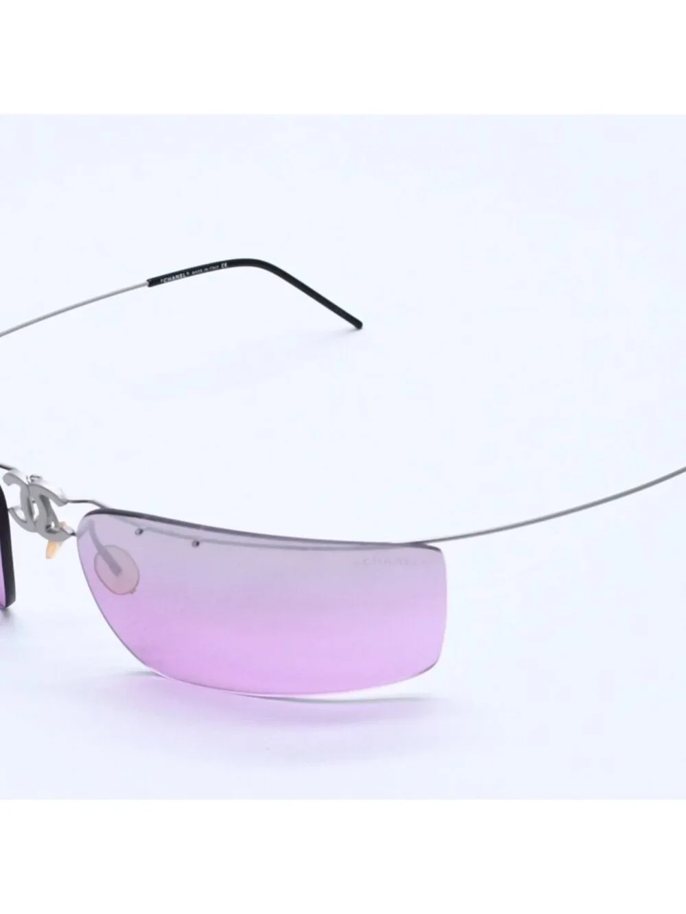 Chanel Folding Front CC Logo Sunglasses 62 17 Purple Lens Eyewear